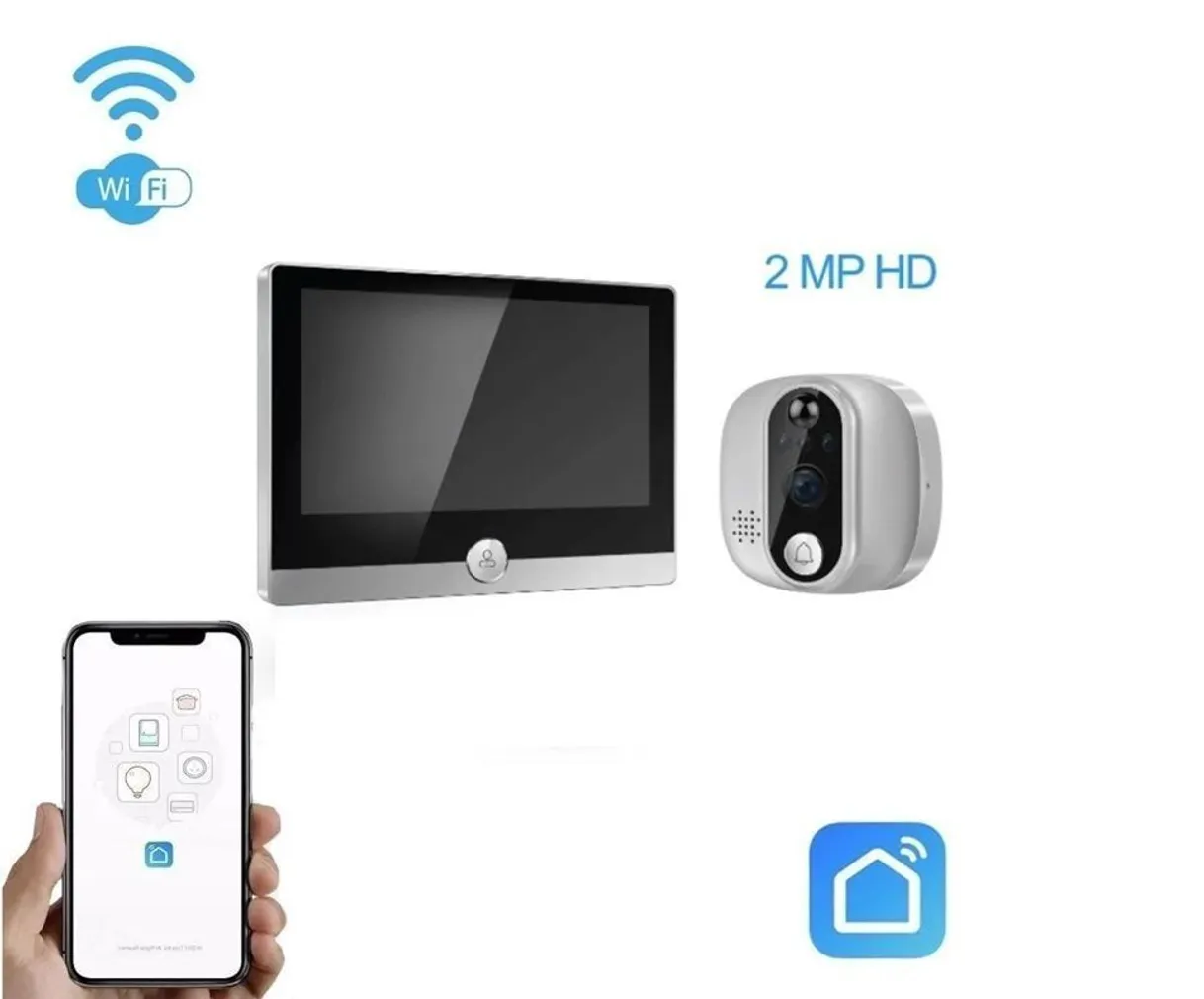 NUTIKAS UKSEKELL INOVO LCD-MONITORIGA WIFI, SALVESTAV