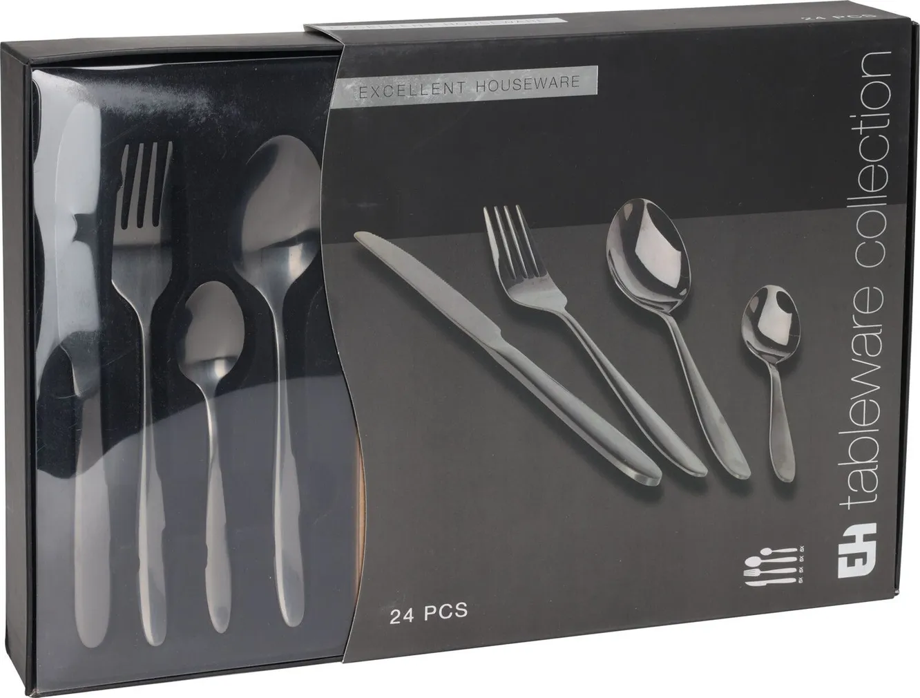 SÖÖGIRIISTADE KOMPLEKT 24-OSALINE, MUST