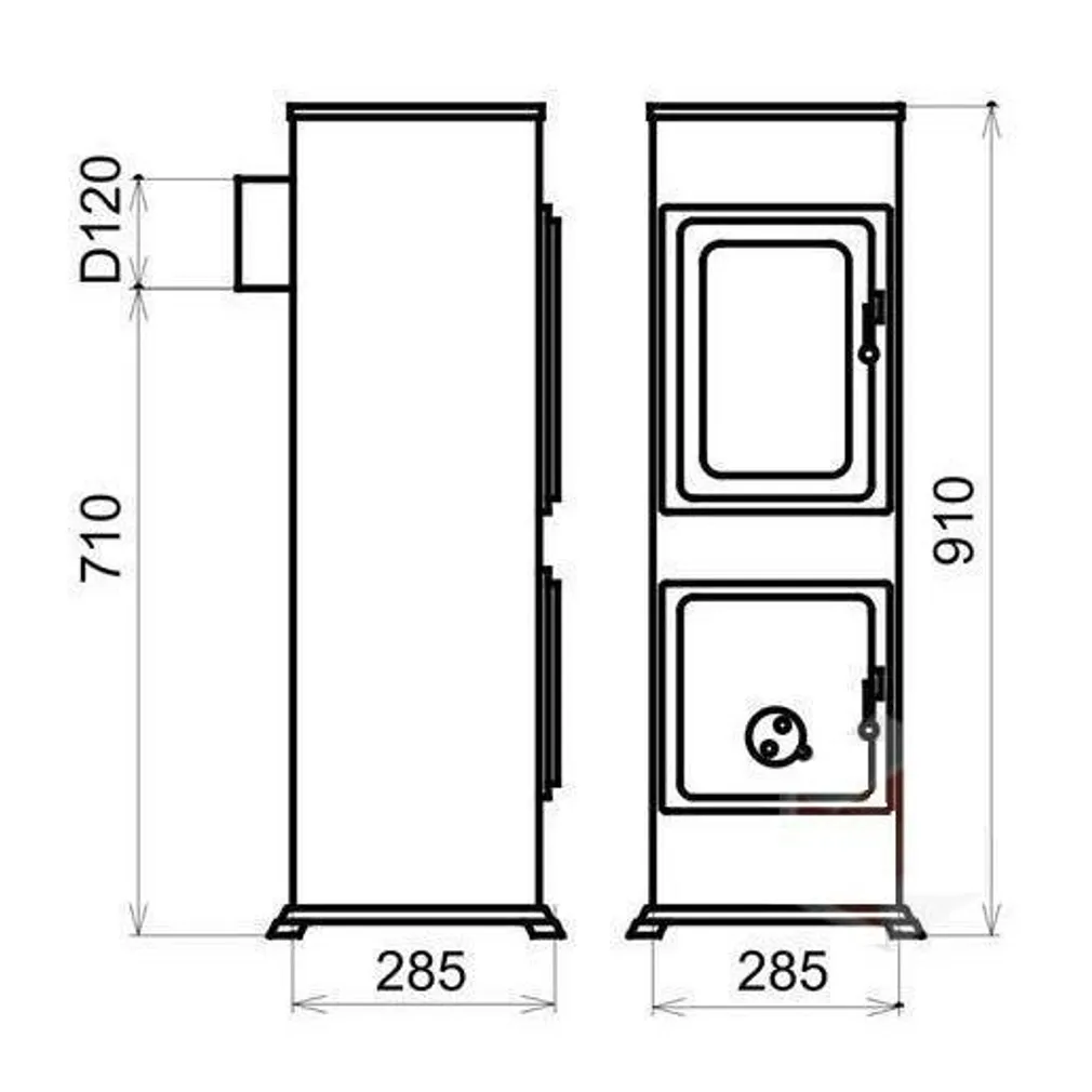 KAMIN SISSI BASIC MUST KLAASUKSEGA 5KW