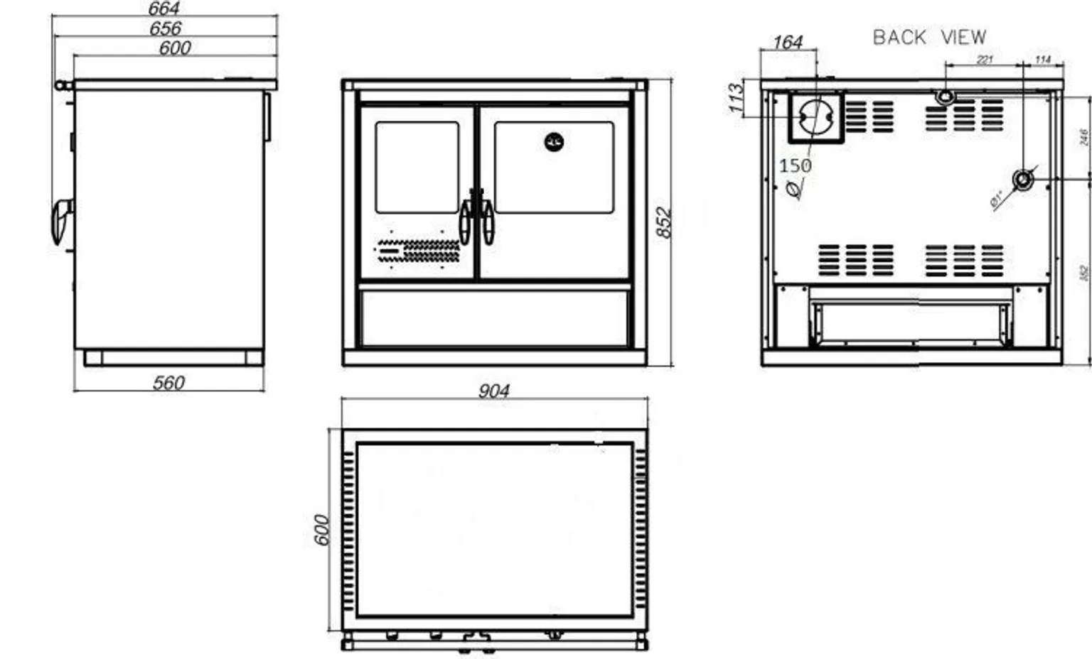 KESKKÜTTEPLIIT NORTH ECO KERAAMILISE PLAADIGA PK 15KW