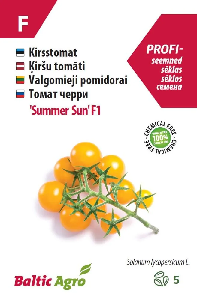KIRSSTOMAT BALTIC AGRO "SUMMER SUN" F1, 5 SEEMET