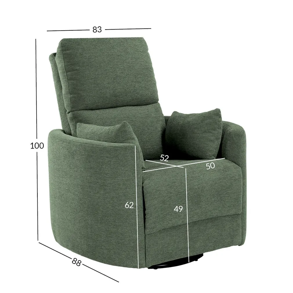 TUGITOOL STINA KIIKUV JA PÖÖRLEV MANUAALNE RECLINER, ROHELINE