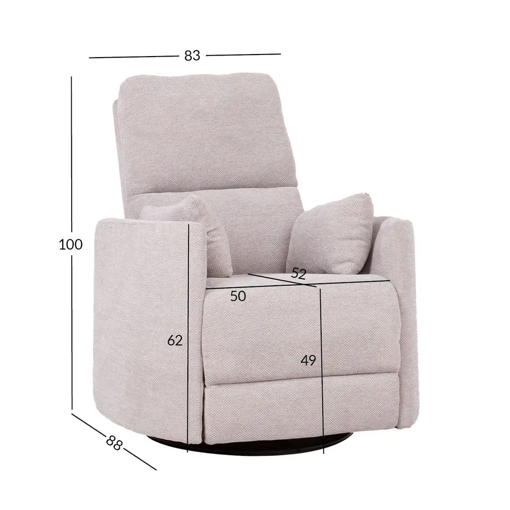 TUGITOOL STINA KIIKUV JA PÖÖRLEV MANUAALNE RECLINER, HALL