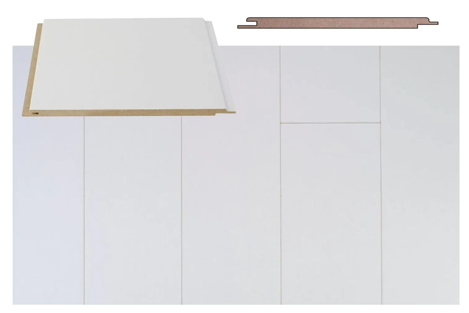 LAEPANEEL MALER MDF 6X160X1200MM VALGE 1,54M² PAKIS