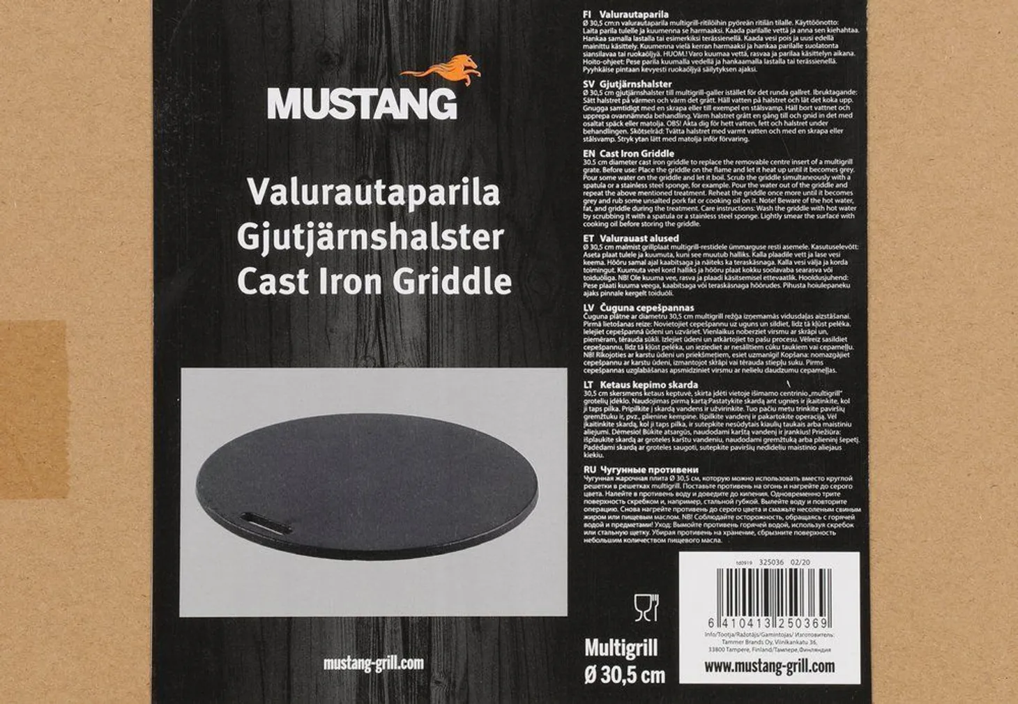 GRILLIMISPLAAT MUSTANG MULTIGRILLILE MALMIST Ø29CM