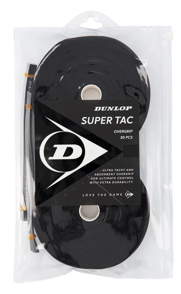 TENNISEREKETI PEALISGRIPID SUPER TAC 30TK/RULL, MUST