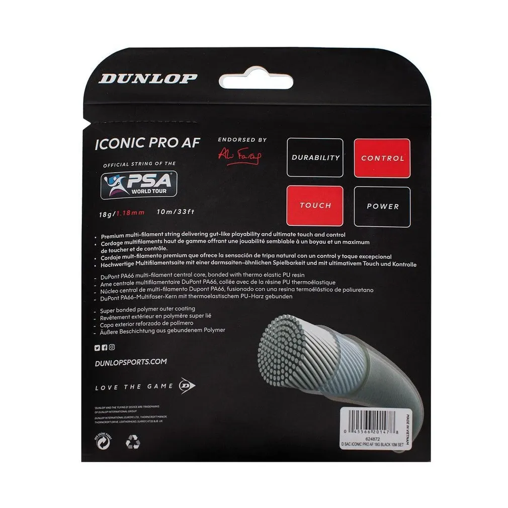 SQUASHI REKETI KEELED ICONIC POWER 18G/1,18MM 10M