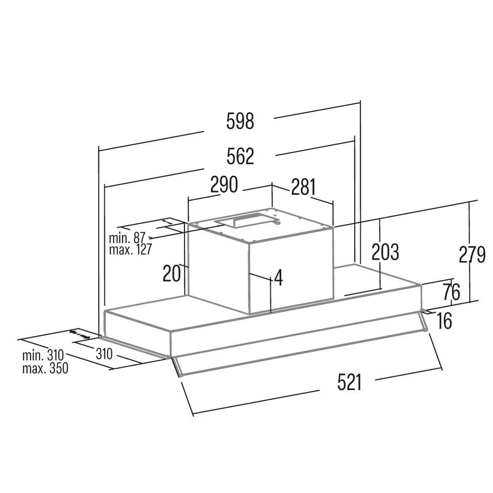 ÕHUPUHASTI CATA ARMONIA 60 BK 645M³/H