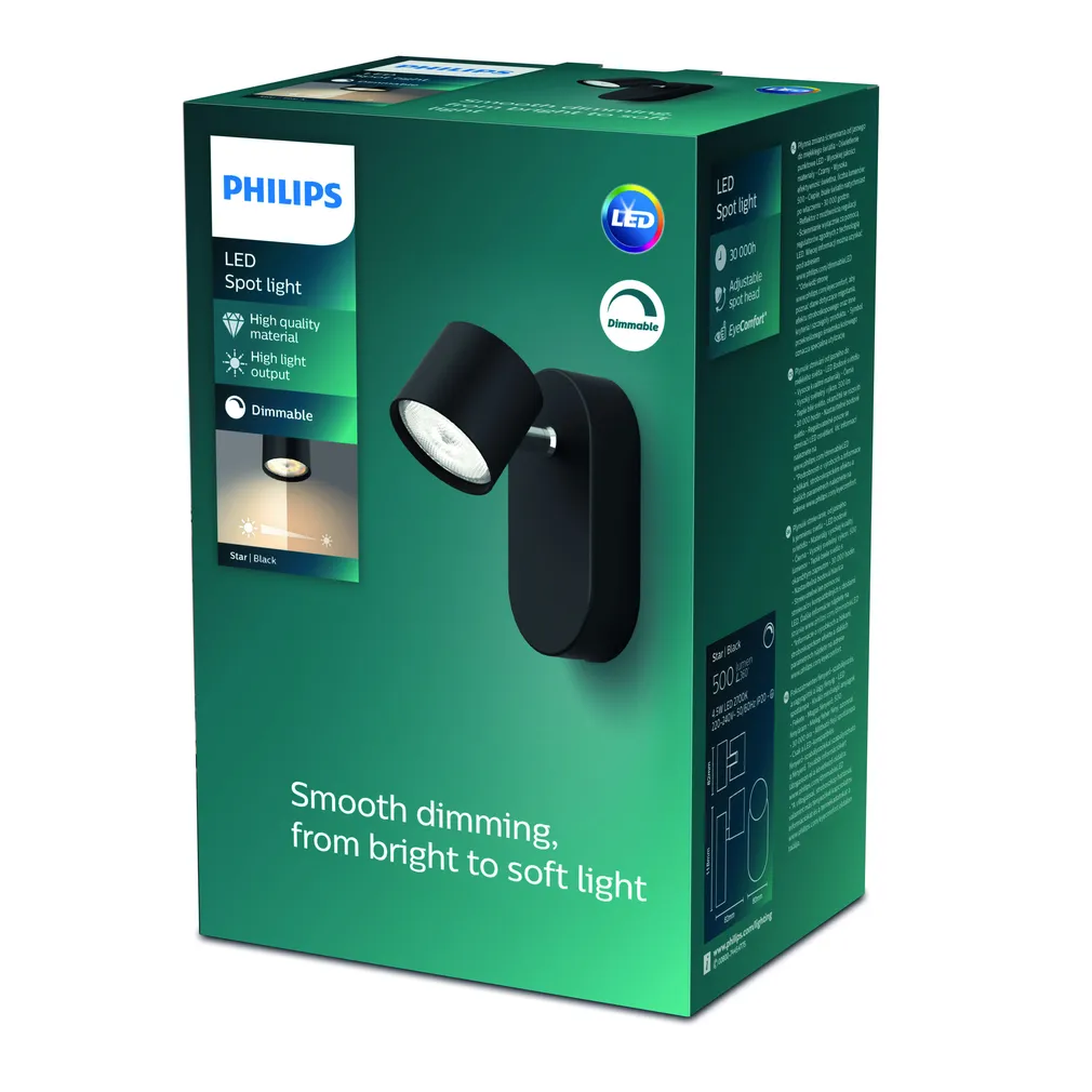 KOHTVALGUSTI STAR 1X4.5W SELV MUST