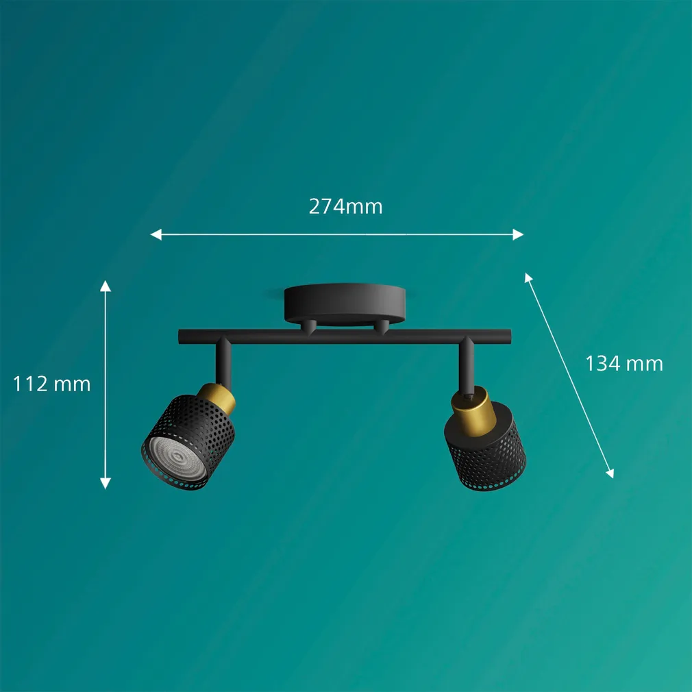 KOHTVALGUSTI NIALL SPOT 2X35W MUST-MESSING