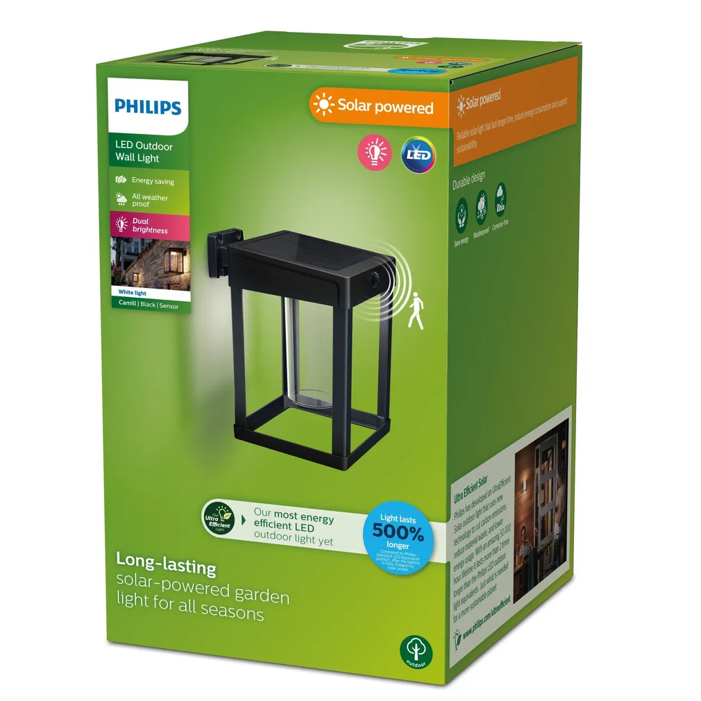 VÄLISVALGUSTI CAMILL SR 1.4W 3000K CL IR RUUT MUST