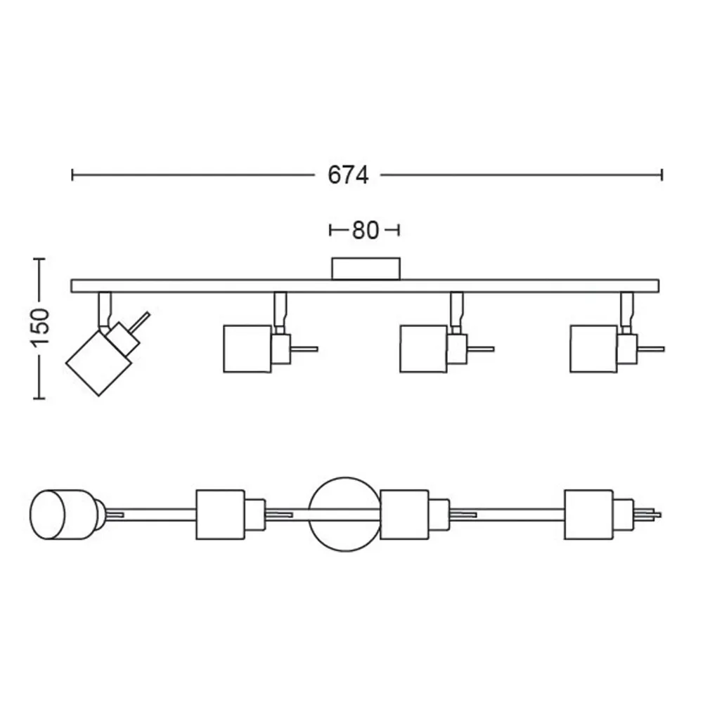 KOHTVALGUSTI MERANTI 4X35W 230V MUST