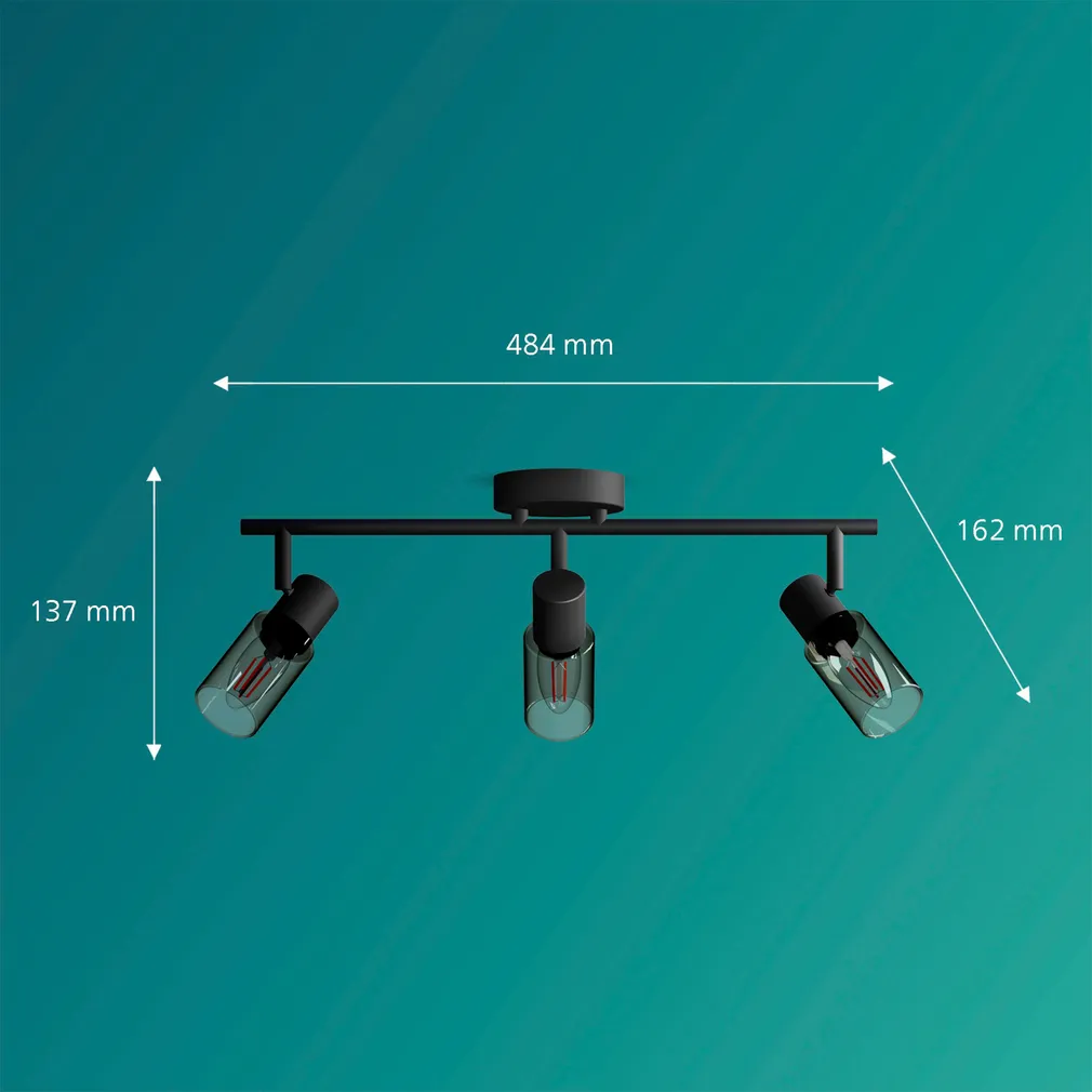 KOHTVALGUSTI PALMS SPOT 3X25W MUST