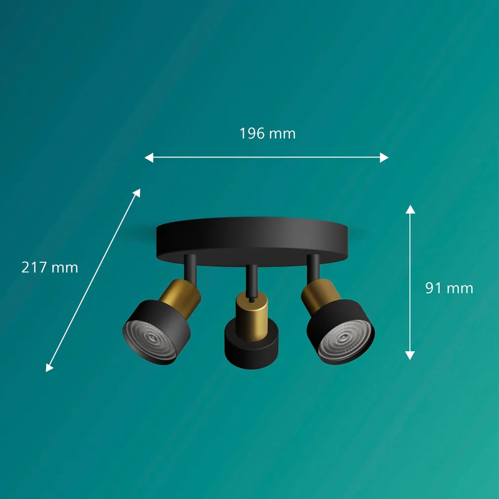 KOHTVALGUSTI CONDUIT SPOT 3X35W ÜMMARGUNE MUST-MESSING