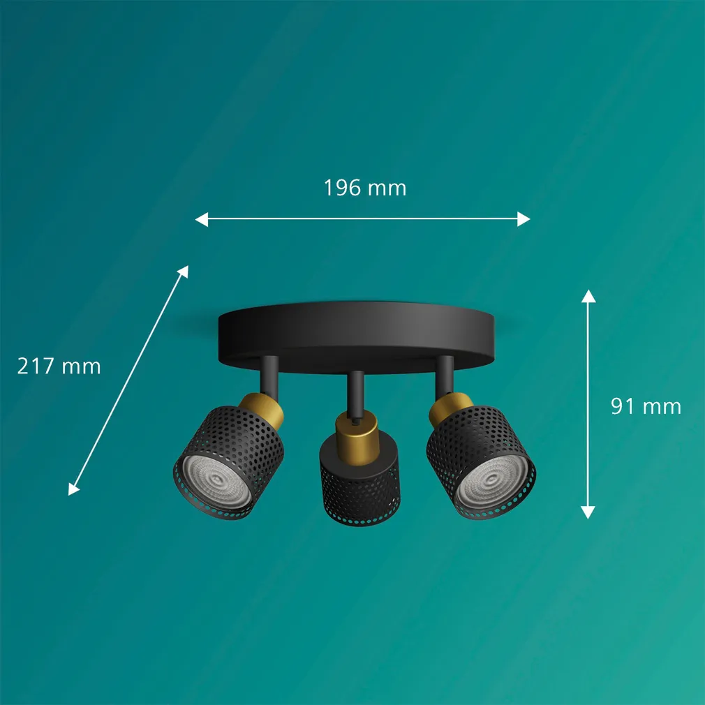 KOHTVALGUSTI NIALL SPOT 3X35W ÜMMARGUNE MUST-MESSING