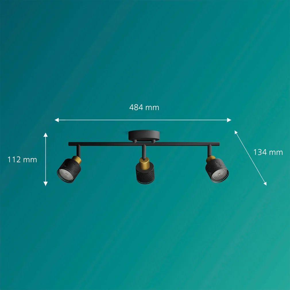 KOHTVALGUSTI NIALL SPOT 3X35W MUST-MESSING