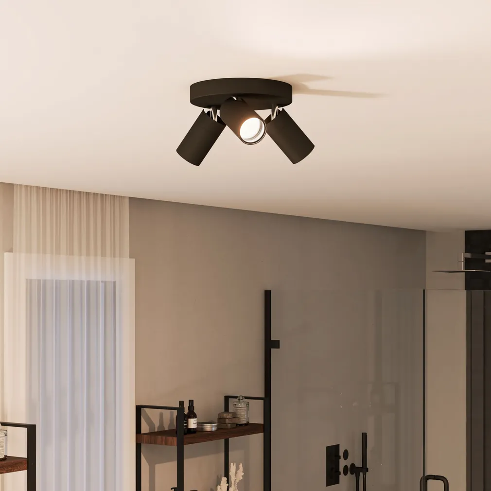 KOHTVALGUSTI KOSIPO SPOT 3X5W IP44 ÜMMARGUNE MUST