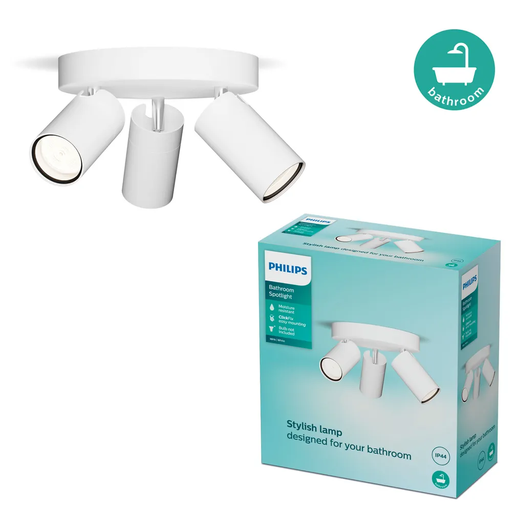 KOHTVALGUSTI KOSIPO SPOT 3X5W IP44 ÜMMARGUNE VALGE