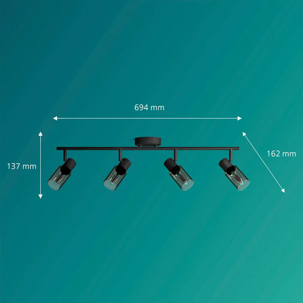 KOHTVALGUSTI PALMS SPOT 4X25W MUST