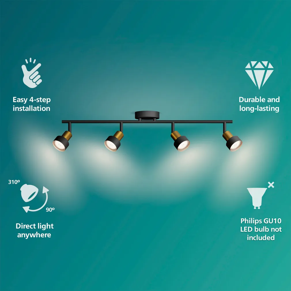 KOHTVALGUSTI CONDUIT SPOT 4X35W MUST-MESSING