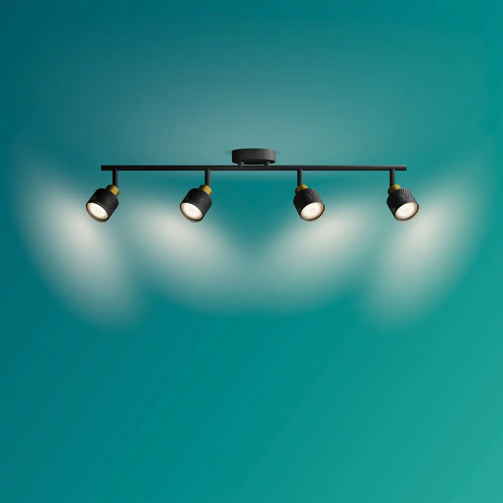 KOHTVALGUSTI NIALL SPOT 4X35W MUST-MESSING