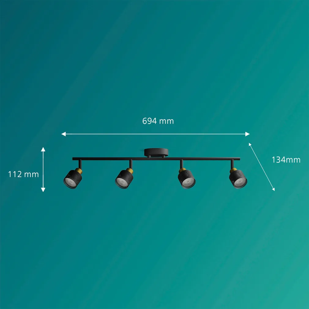 KOHTVALGUSTI NIALL SPOT 4X35W MUST-MESSING