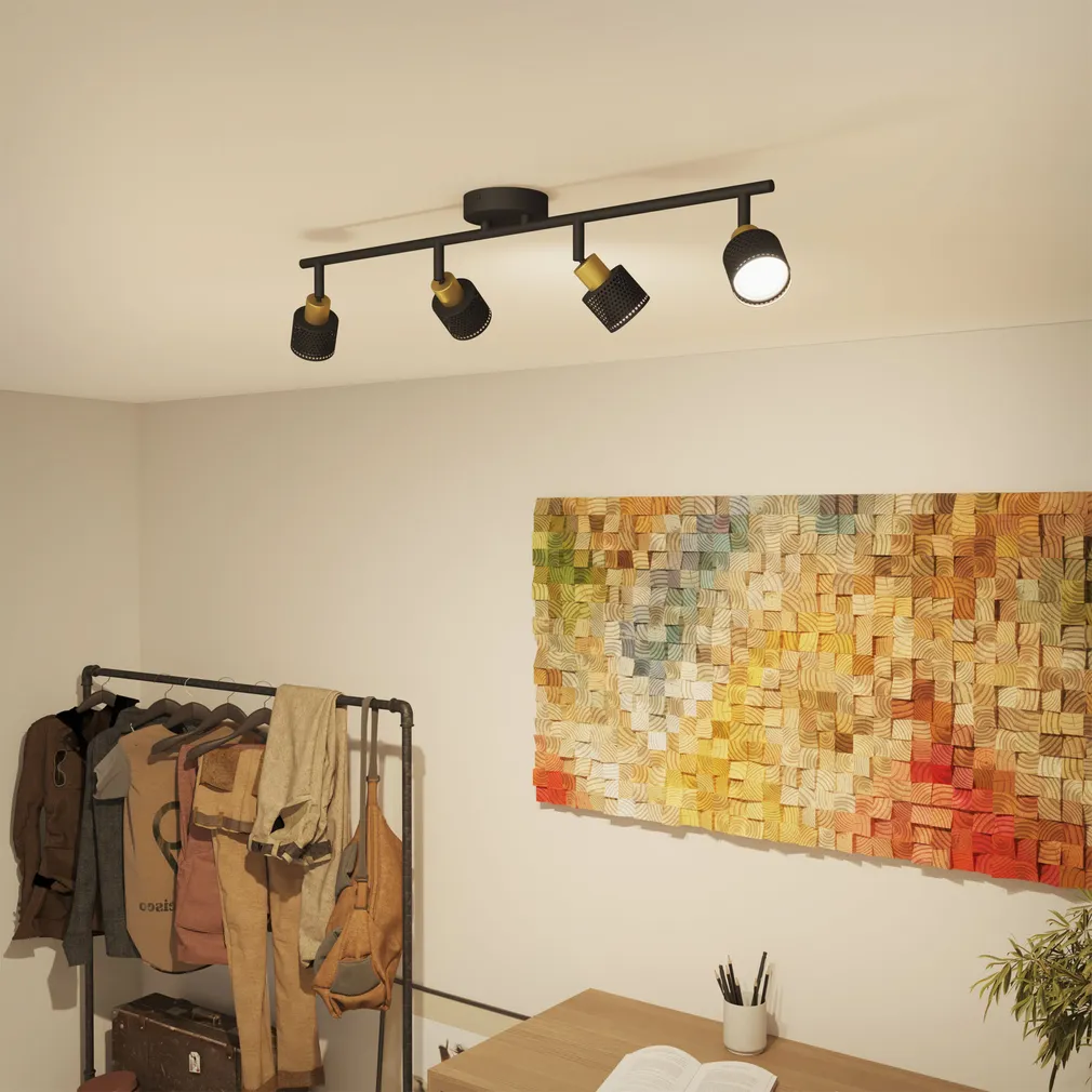 KOHTVALGUSTI NIALL SPOT 4X35W MUST-MESSING