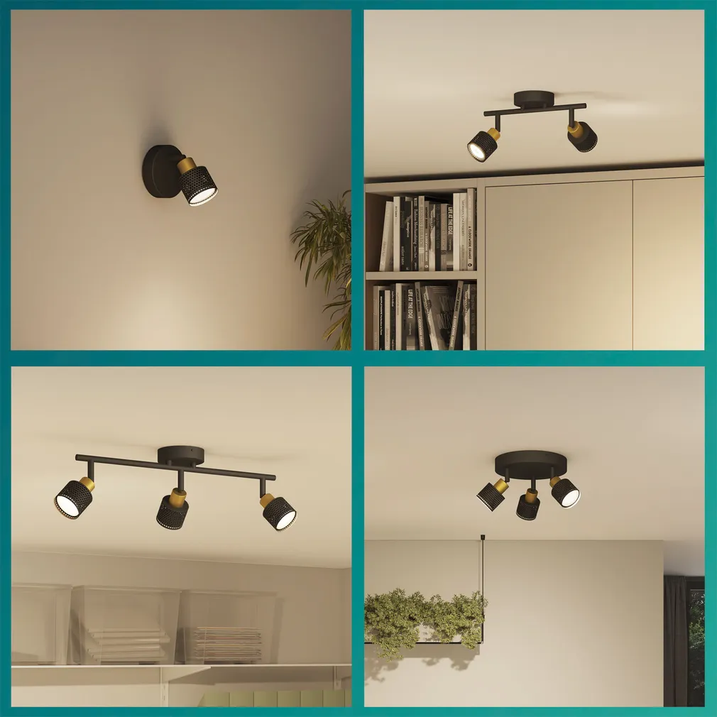 KOHTVALGUSTI NIALL SPOT 4X35W MUST-MESSING