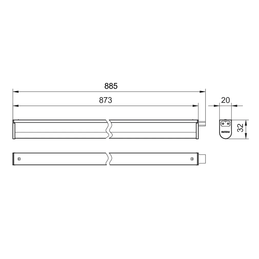SIINIVALGUSTI PROJECTLINE 90CM 3XCCT 1200LM