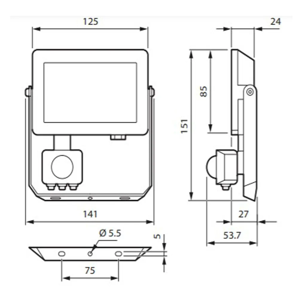 LED PROŽEKTOR PROJECTLINE 20W 4000K SENSOR