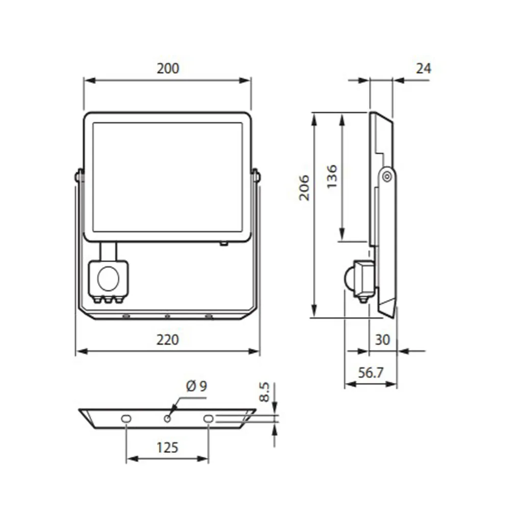 LED PROŽEKTOR PROJECTLINE 50W 4000K SENSOR