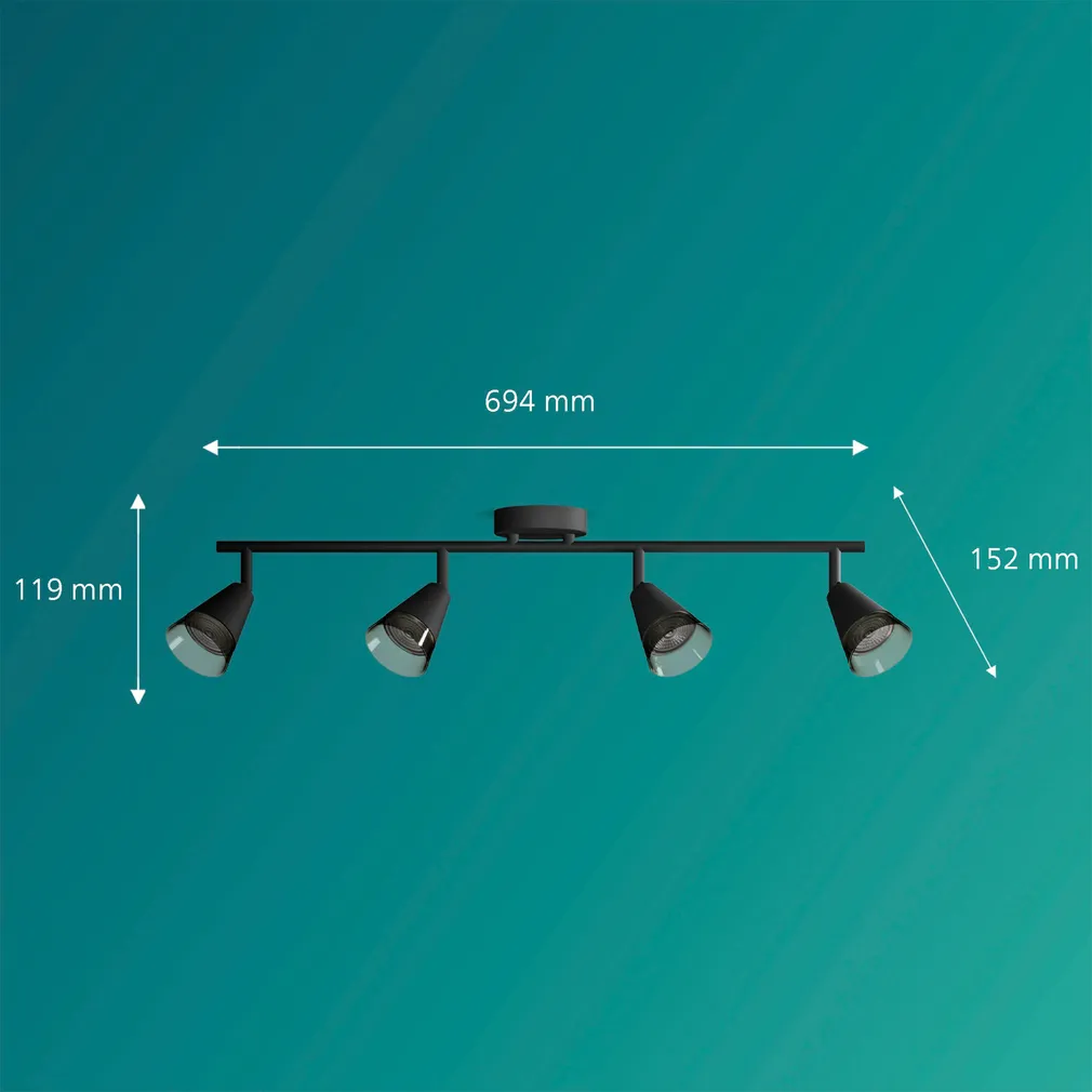 KOHTVALGUSTI CLEFT SPOT 4X35W MUST