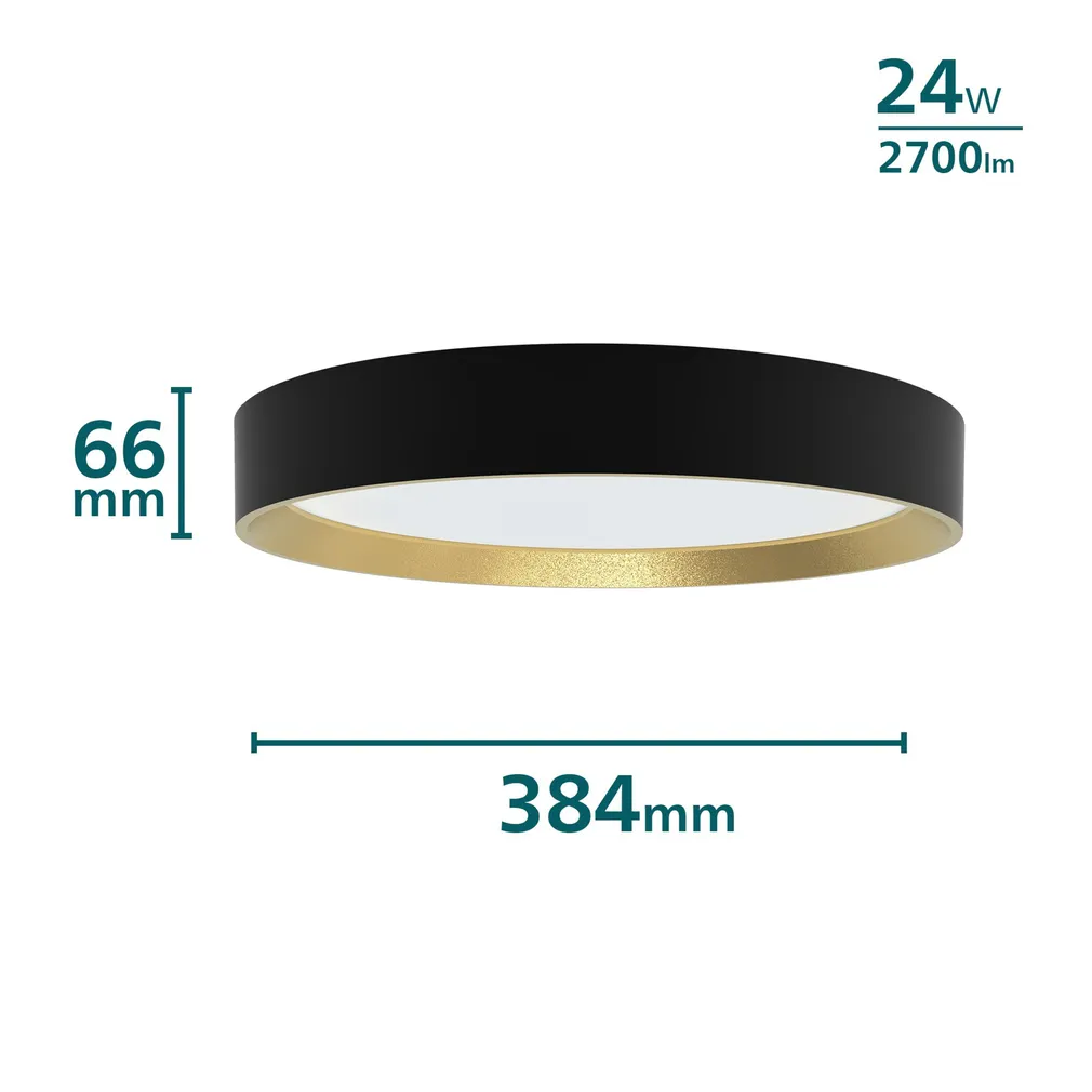 PLAFOON HANNO SS 24W 2700K KULDNE-MUST