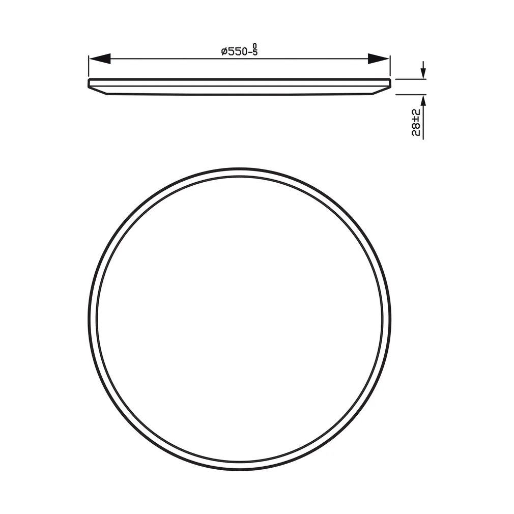 PLAFOON SUPERSLIM CL550 36W 2700K MUST