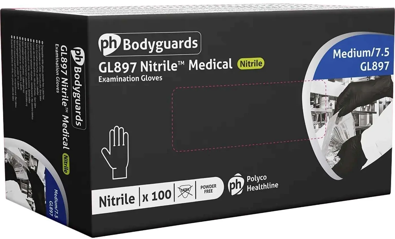 NITRIILKINDAD TAMREX GL896 PUUDRITA MUST M, 100TK PAKIS
