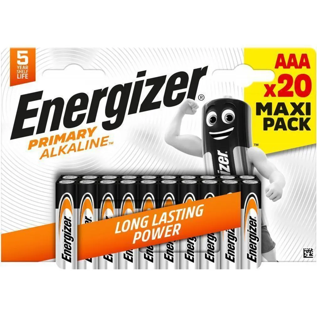 PATAREI ENERGIZER PRIMARY ALKALINE AAA 20TK PAKIS