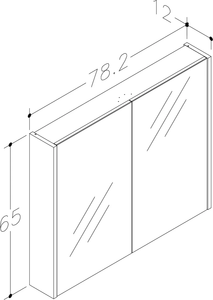 PEEGELKAPP RB BATHROOM 80CM VALGE LÄIKIV