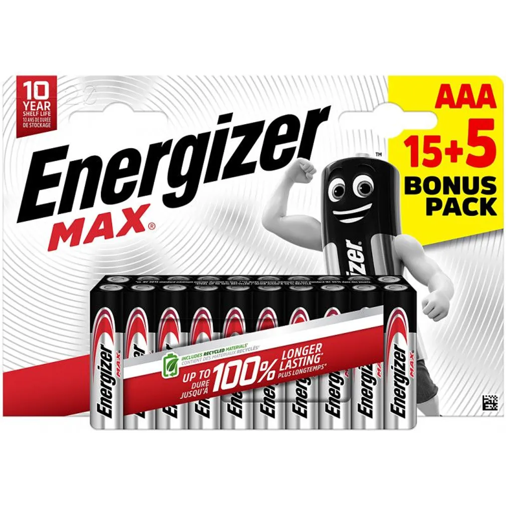 PATAREI ENERGIZER MAX ALKALINE AAA C20 20TK PAKIS