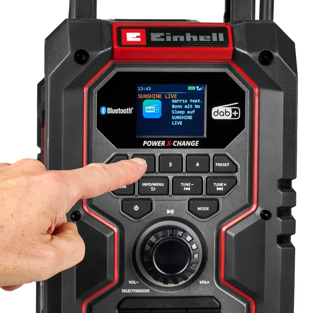 AKURAADIO EINHELL TE-CR 18 DAB+/FM/BT, ILMA AKU JA LAADIJATA
