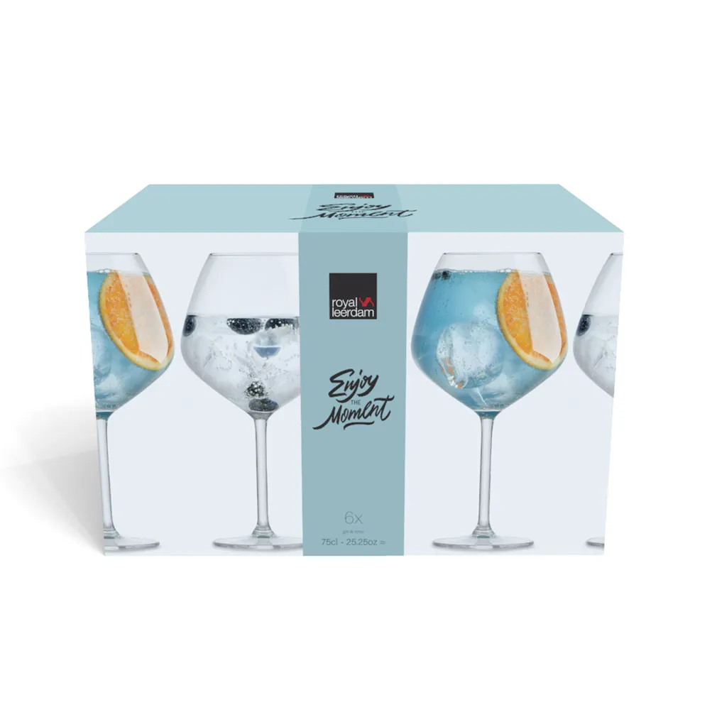 KOKTEILIKLAASID ROYAL LEERDAM ENJOY THE MOMENT GIN TONIC 75CL, 6TK PAKIS