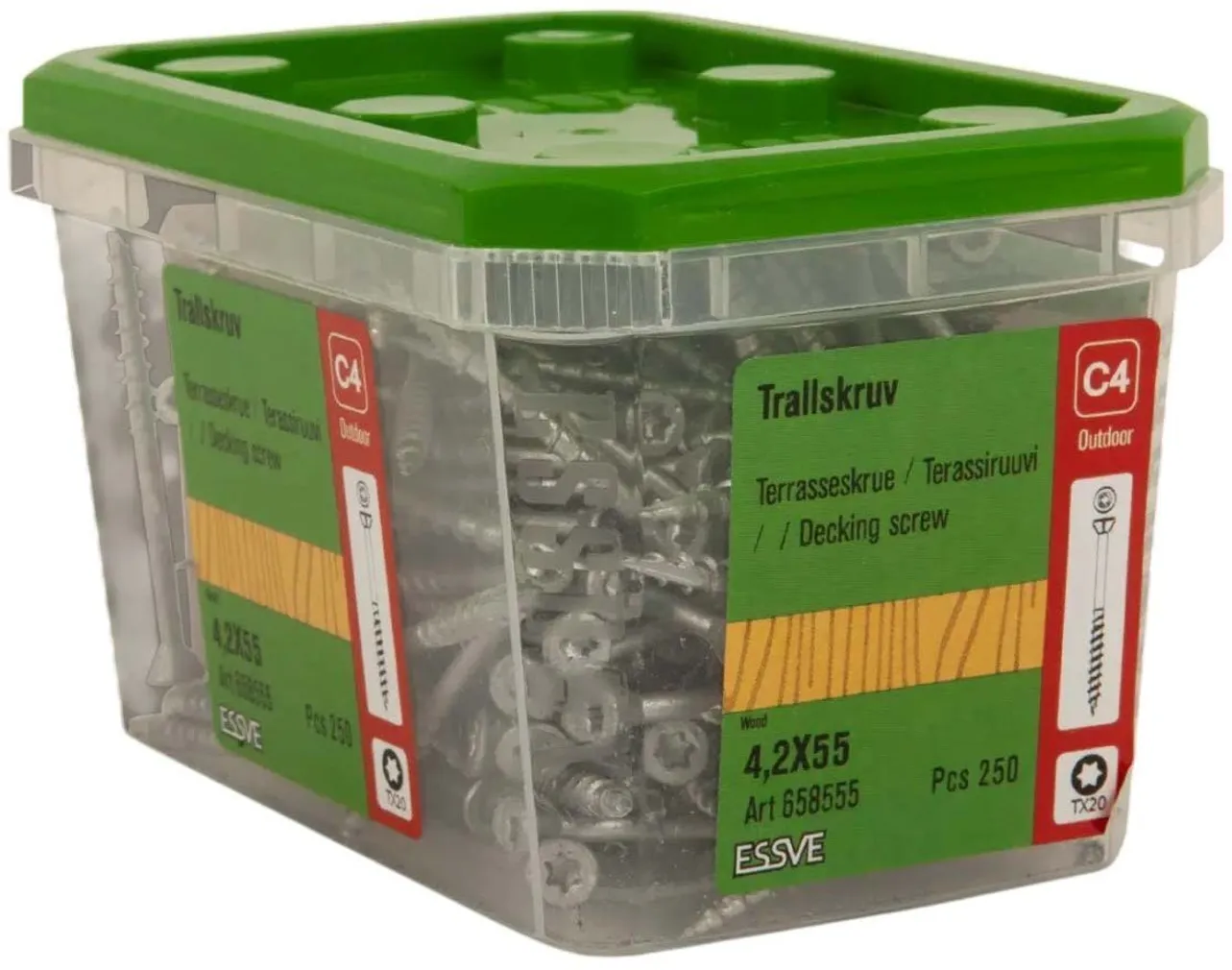 TERRASSIKRUVI ESSVE 4,2X55MM TX20/CORRSEAL/C4, 250TK PAKIS