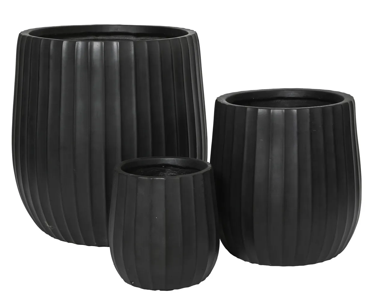 LILLEPOTTDE KOMPLEKT MUST, 3TK