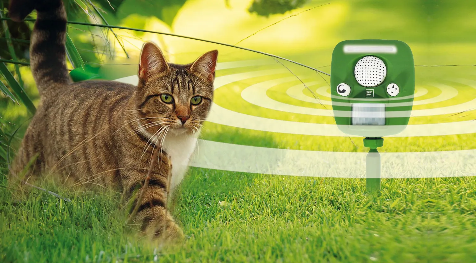 PELETUSVAHEND SWISSINNO ULTRASONIC ANIMAL REPELLER PRO OUTDOOR 150M2