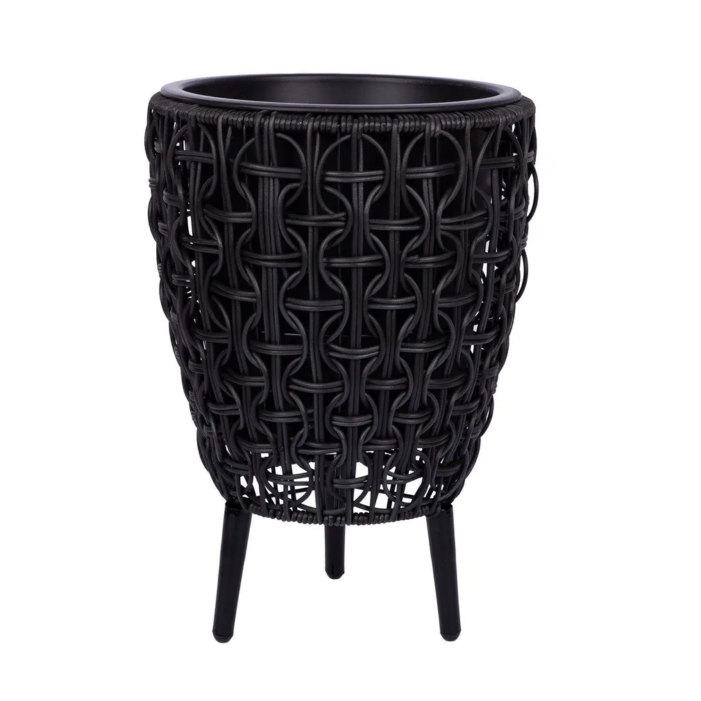 LILLEPOTT WICKER 28X28XH42CM, MUST