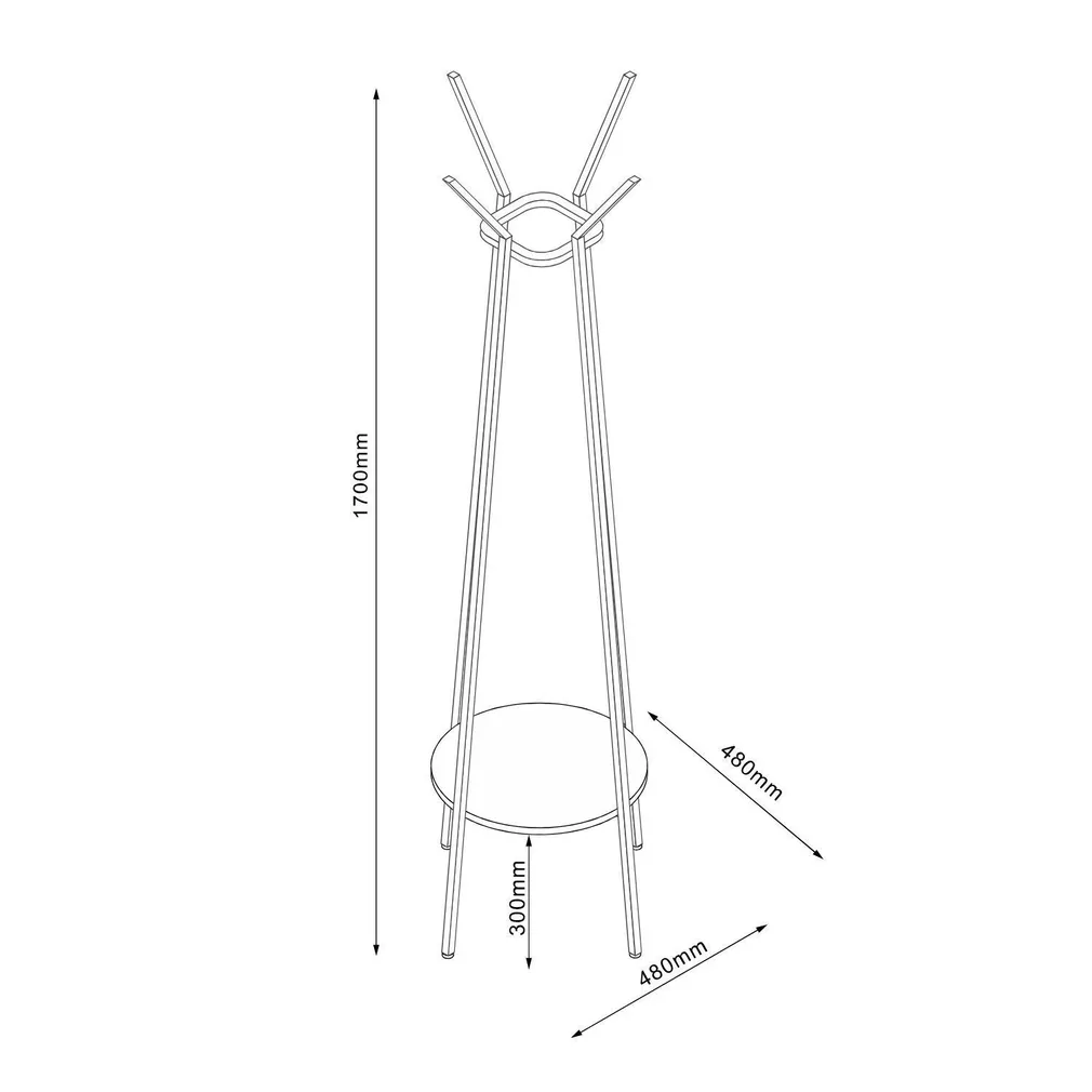 NAGI HANNES 1-RIIULIGA 48X48XH170CM, RUSTIK MELAMIIN
