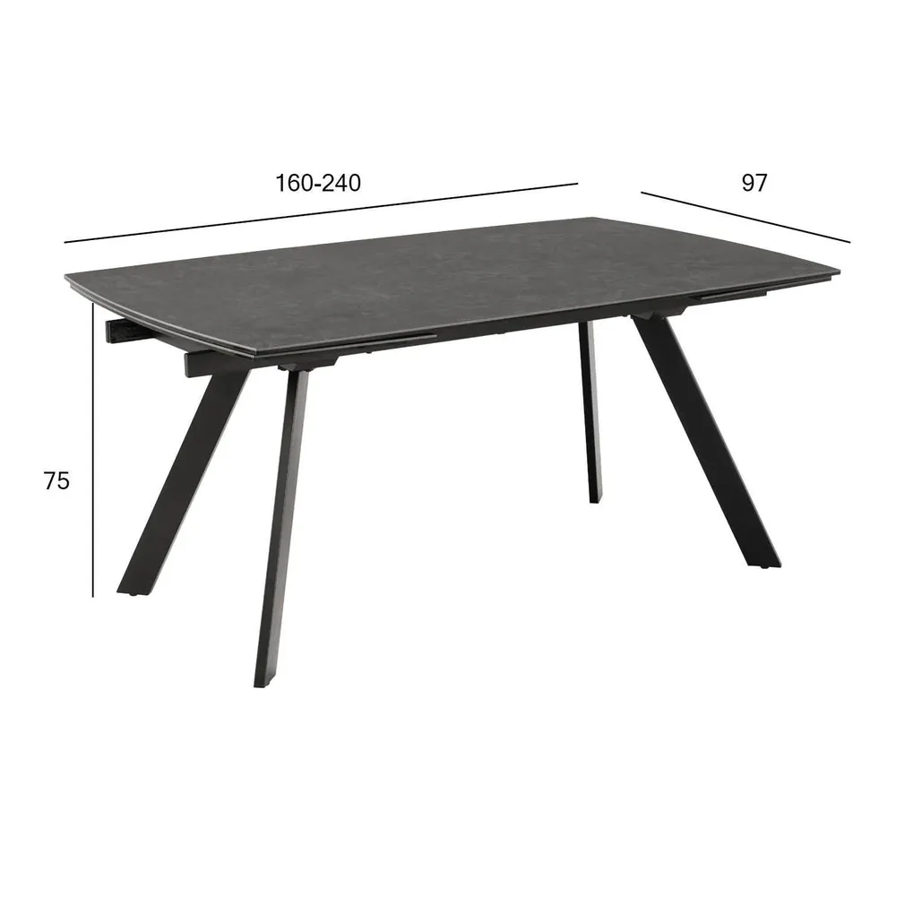 SÖÖGILAUD BLACKBURN 160/240X97XH75CM, MUST
