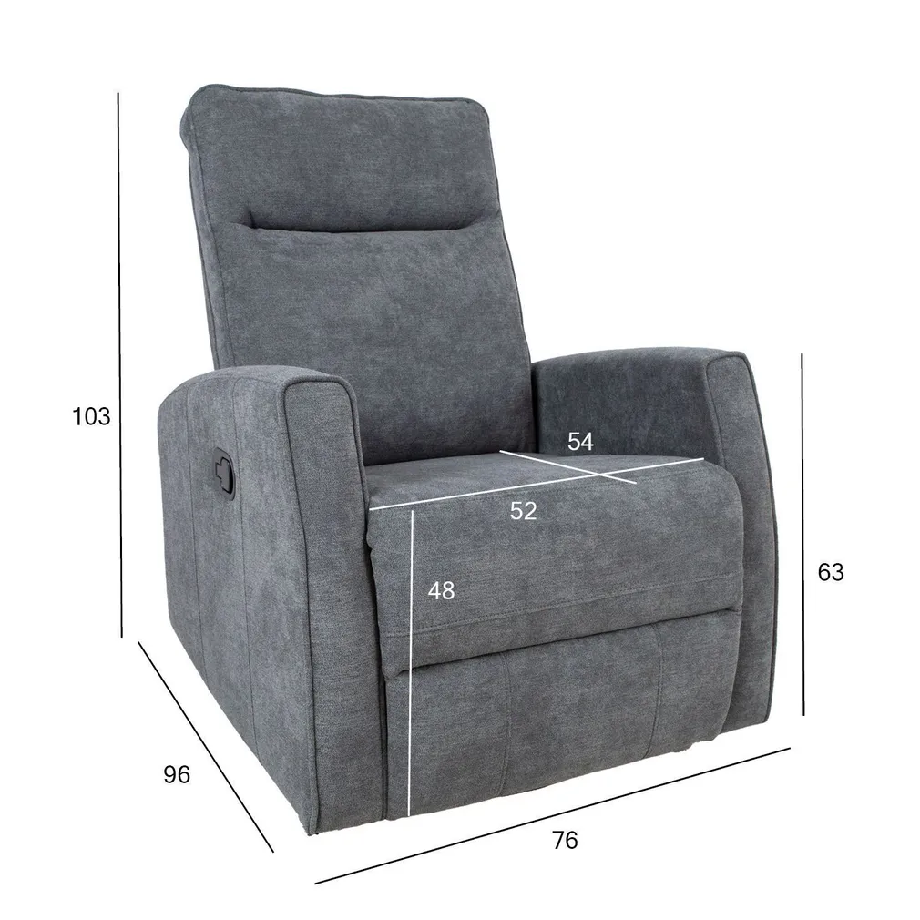 TUGITOOL EDDY KIIKUV JA PÖÖRLEV MANUAALNE RECLINER, HALL