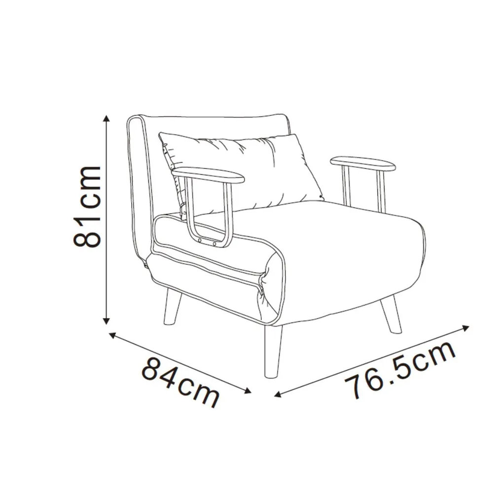 TUGITOOL-VOODI HANNES 76.5X84XH81CM, HALL