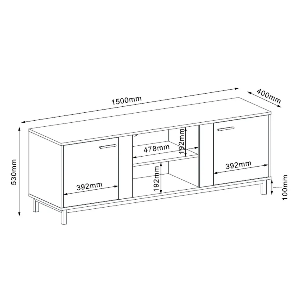 TV LAUD CLEO 150X40XH53CM, TAUPE