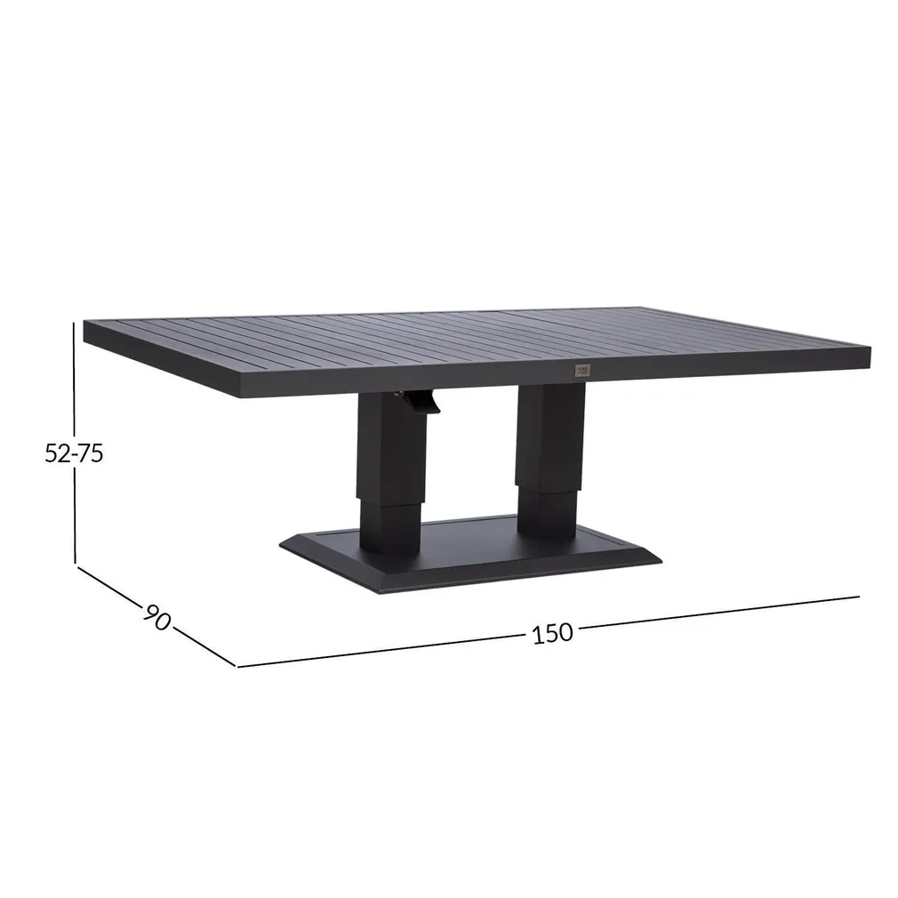 LAUD TOMSON 150X90XH52-75CM, TUMEHALL